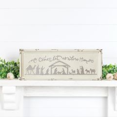 Glitter Nativity Metal Wall Sign
