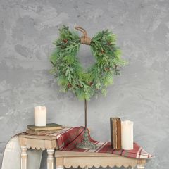 Glittered Christmas Pine Hanging Wreath 20 Inch