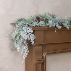 Glittered Fern And Pine Garland