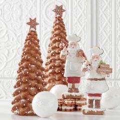 Glittered Gingerbread Cookie Tree Set of 2