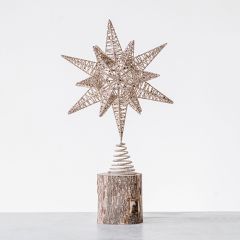 Glittered Metal Star Tree Topper