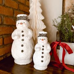 Glittery Red Nose Snowman Figurine