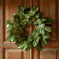 Glossy Faux Magnolia Leaf Wreath