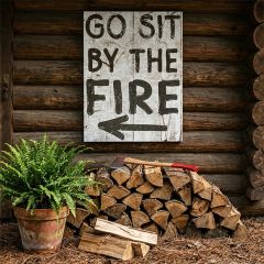 Go Sit By The Fire Canvas Wall Art