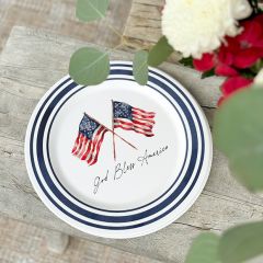 God Bless America Flag Plate