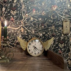 Gold Angel Wing Wall Clock