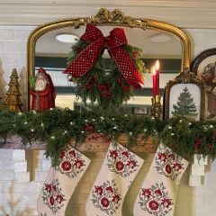 Gold Bow Top Grand Wall Mirror