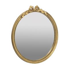 Gold Bow Top Round Wall Mirror