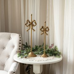 Gold Bow Wreath Stand
