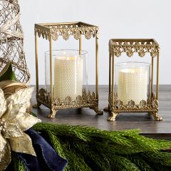 Gold Filigree Square Lantern
