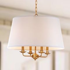 Gold Finish 4 Bulb Adjustable Pendant Light