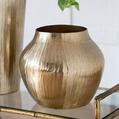 Gold Finish Chisel Vase 11.5 inch