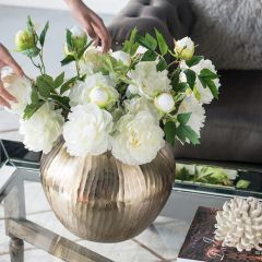 Gold Finish Chisel Vase 9 inch