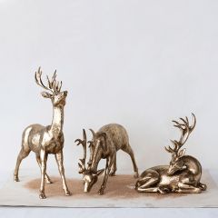 Gold Finish Decorative Deer Standing