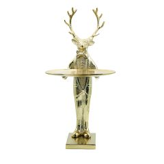 Gold Finish Deer With Serving Tray