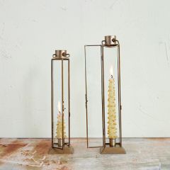 Gold Finish Lantern Taper Holder One of Each