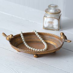 Gold Finish Metal Trinket Tray