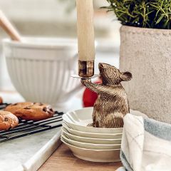 Gold Finish Mouse Taper Candle Holder