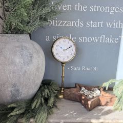 Gold Finish Pedestal Table Clock