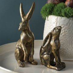 Gold Finish Sweet Bunny Figure