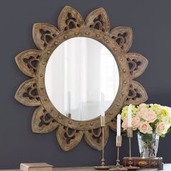 Gold Finished Sunburst Wall Mirror