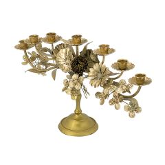 Gold Floral 7 Light Candelabra