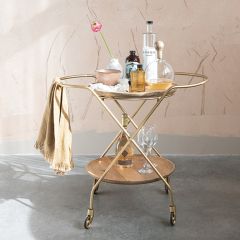Gold Frame Contemporary Bar Cart