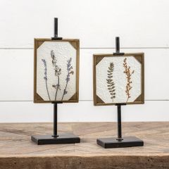 Gold Framed Flower Print On Stand