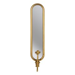 Gold Framed Oval Mirror Sconce