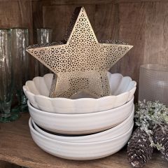 Gold Glimmer Star Tea Light Holder 8 inch