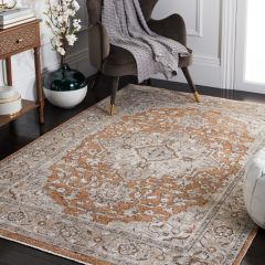 Gold/Gray Diamond Floral Area Rug