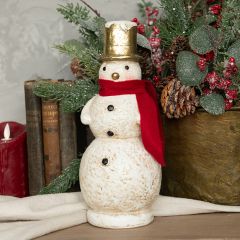 Gold Hat Snowman Figurine