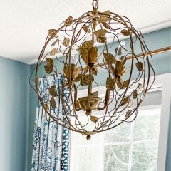 Gold Leaf Cage Chandelier