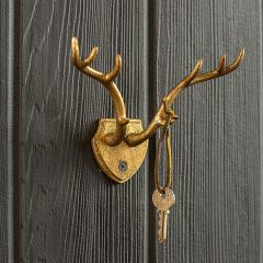 Gold Leaf Cast Iron Antler Hook