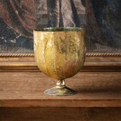 Gold Mercury Glass Chalice 10 Inch