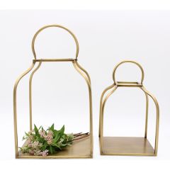 Gold Metal Display Lanterns Set of 2
