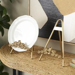 Gold Metal Foldable Tabletop Easel Set of 2