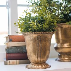 Gold Metal Tabletop Urn 6 inch