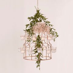 Gold Metal Tea Light Chandelier