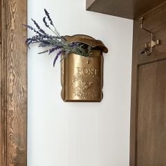 Gold Metal Wall Mount Post Box