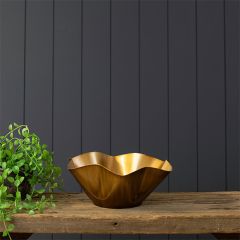 Gold Metal Wavy Decorative Bowl