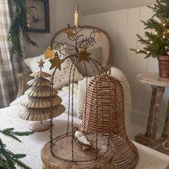 Gold Star Wire Cloche With Baby Jesus