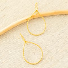 Gold Teardrop Hoop Earrings