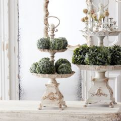 Gold Washed 2 Tier Metal Tray