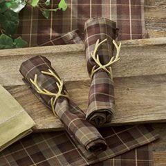 Golden Antlers Napkin Ring Set of 4