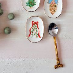 Golden Bow Appetizer Fork and Knife Set