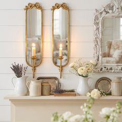 Golden Bow Mirror Sconce Set of 2
