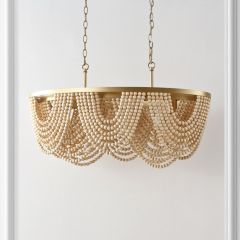 Golden Elegance Beaded Chandelier