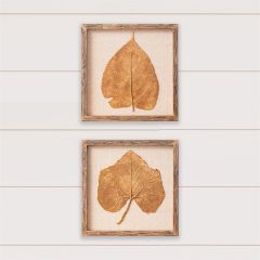 Golden Leaf Framed Wall Decor Set of 2