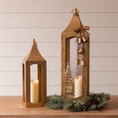 Golden Metallic Lantern Set of 2